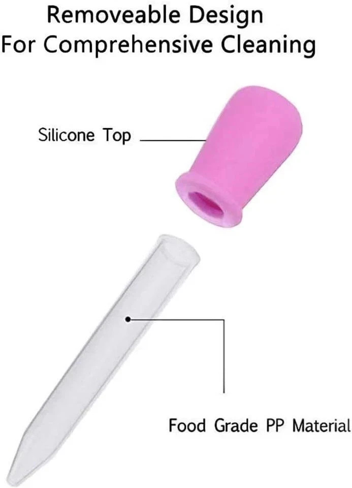 5pc Random Medicine Silicone and Plastic Pipettes Eye Dropper with Bulb Tip 5ml