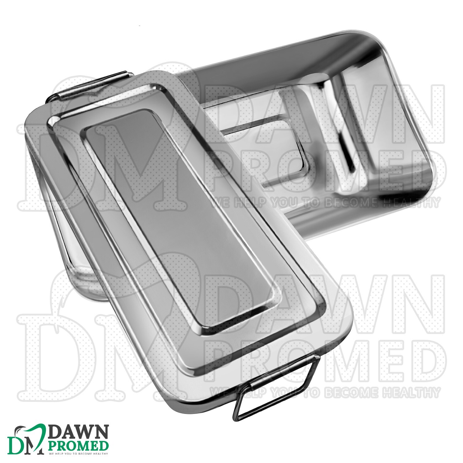 Sterilization Steel Box 12″X5″X2″ Lid Cover W/Side Lock Handle Surgical Dental