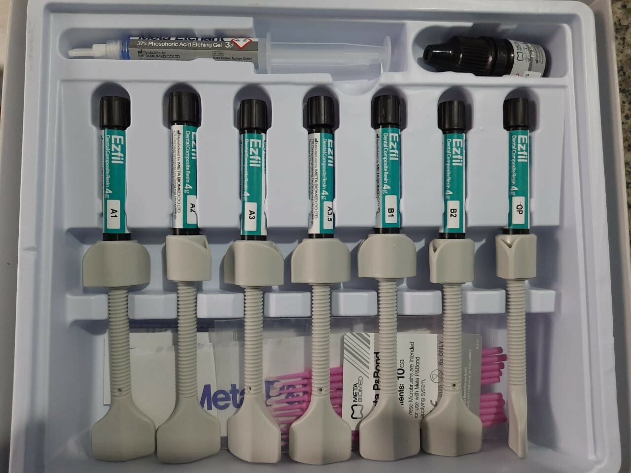 Meta Biomed EZfil Nano Hybrid Dental Composite Kit 7 Syr + 1 bond (Fast Ship)