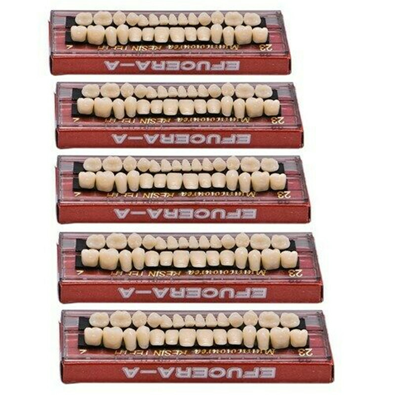 5 Sets Denture 23# Shade A2 Acrylic Resin Full Set Teeth Upper Lower Dental US