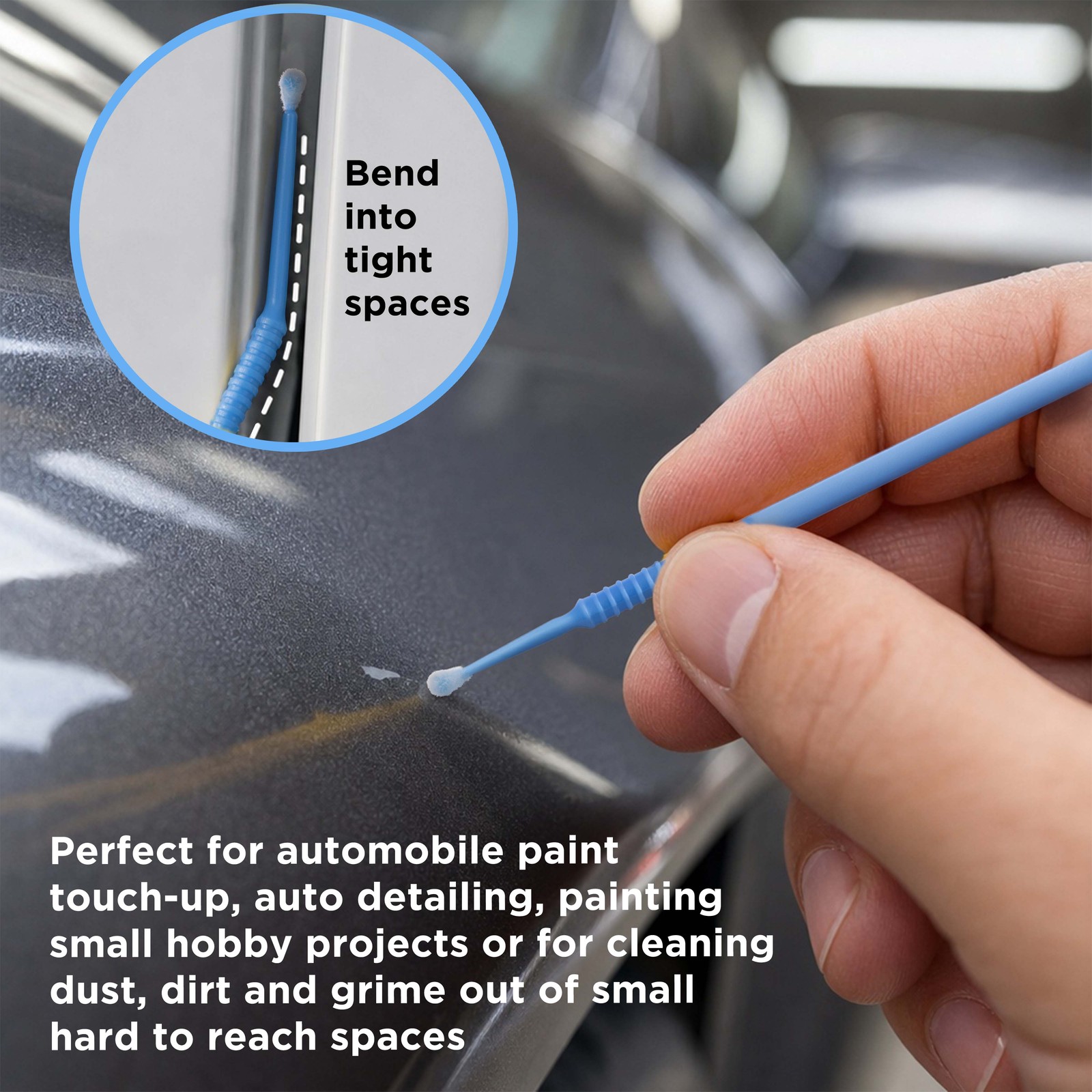 100 Eyelash Extension Micro Brushes, 2.0mm Tip Brush Applicators, Paint Touch Up