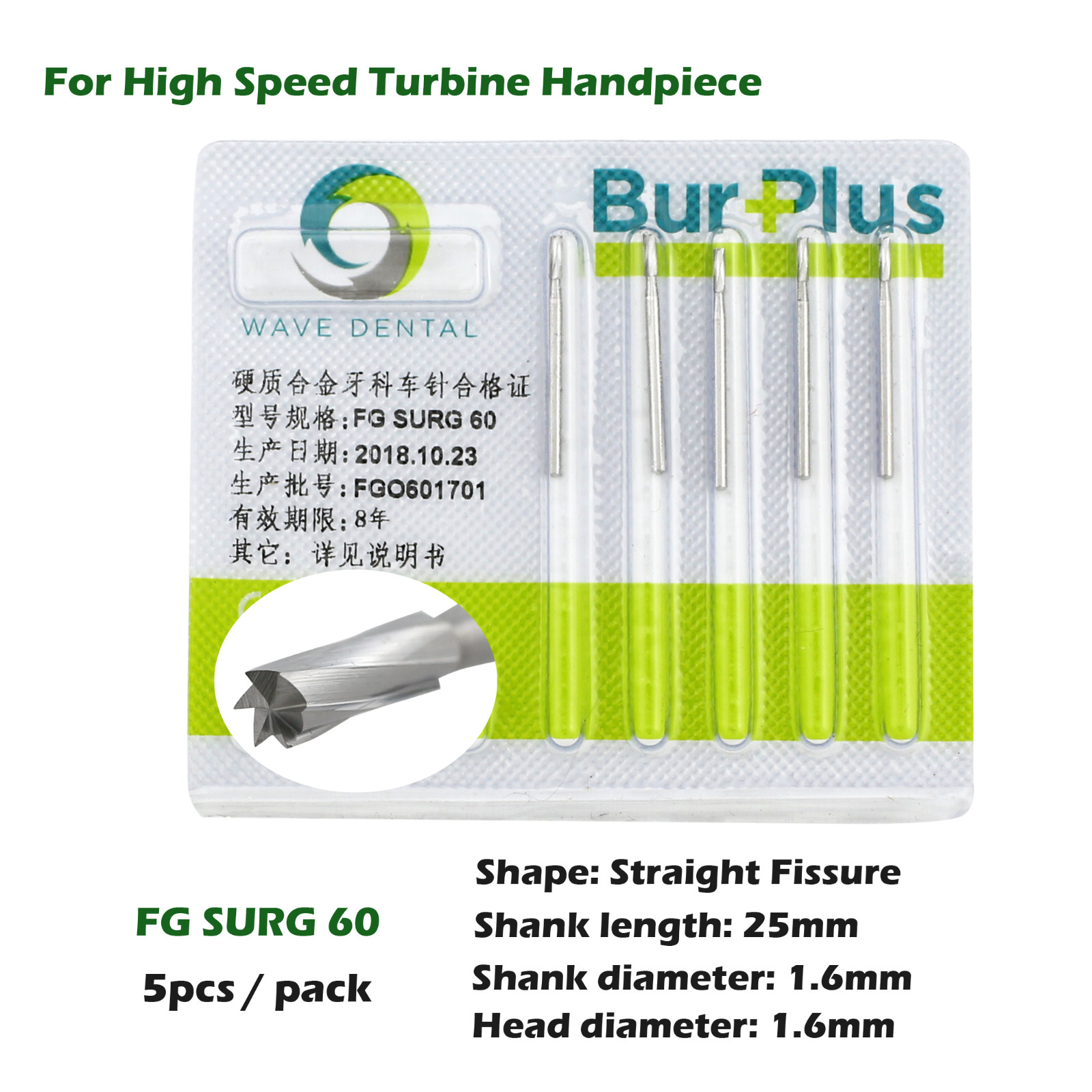 Wave Dental Surgical Long Burs 25mm Carbide Burr 557L 558 556 559 560 High Speed