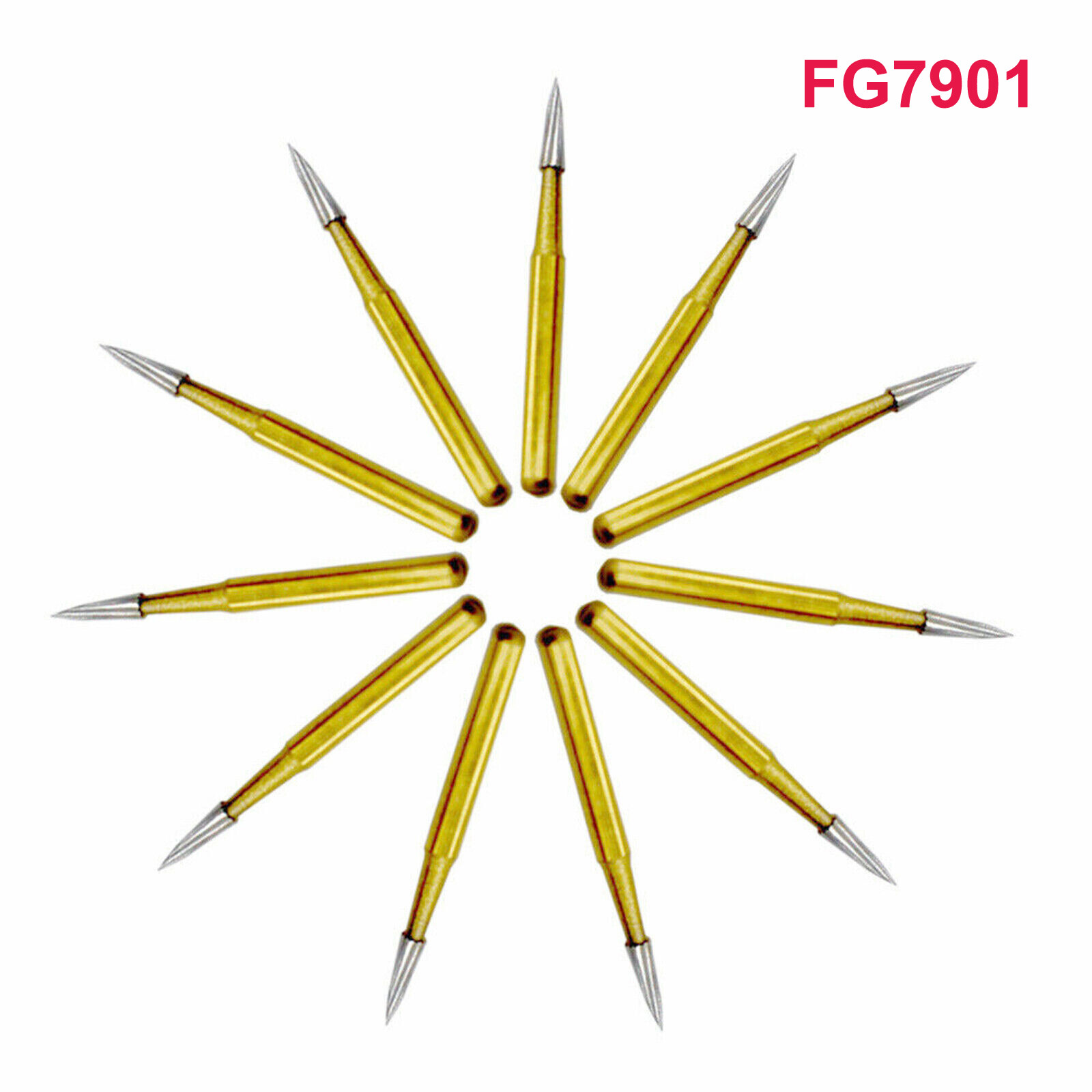10 Pcs Dental Carbide Trimming & Finishing Burs FG7404/7406/7408/7901/7902/7903