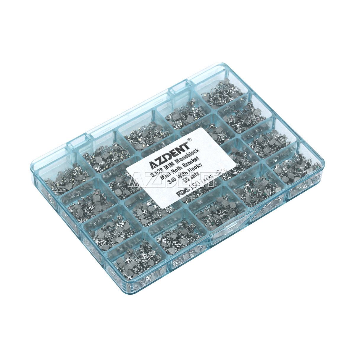 50 Sets Dental Ortho MIM Monoblock Brackets Mini MBT/Roth.022 Hooks 345 AZDENT