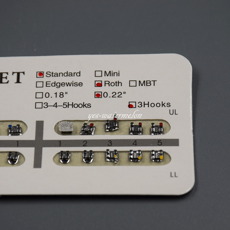 20 Pcs/Pack Dental Orthodontic Metal Bracket Brace Standard Roth.022 Hooks 3