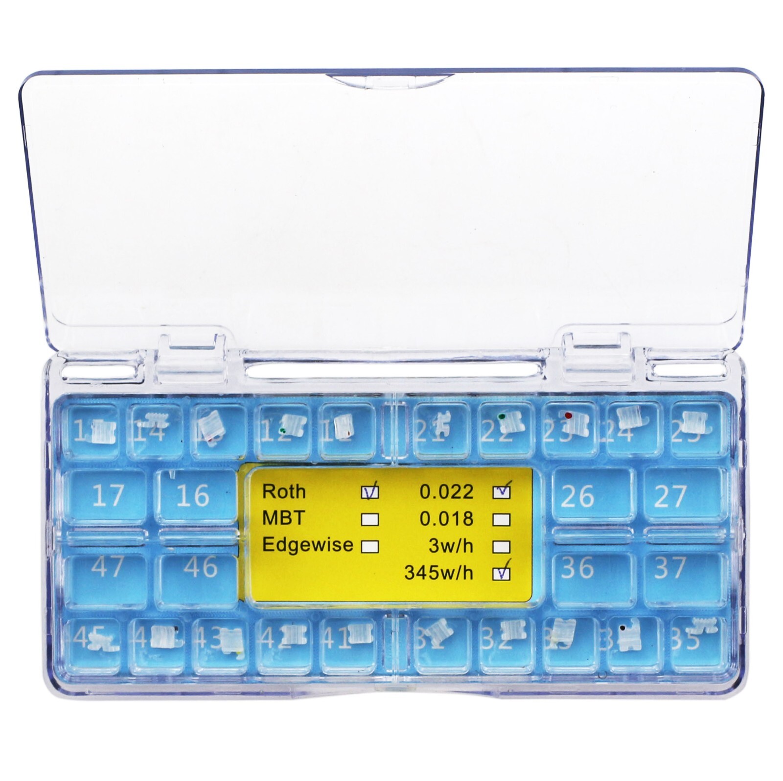Dental Orthodontic Bracket Ceramic Clear Braces Sapphire Aesthetic Roth MBT 022