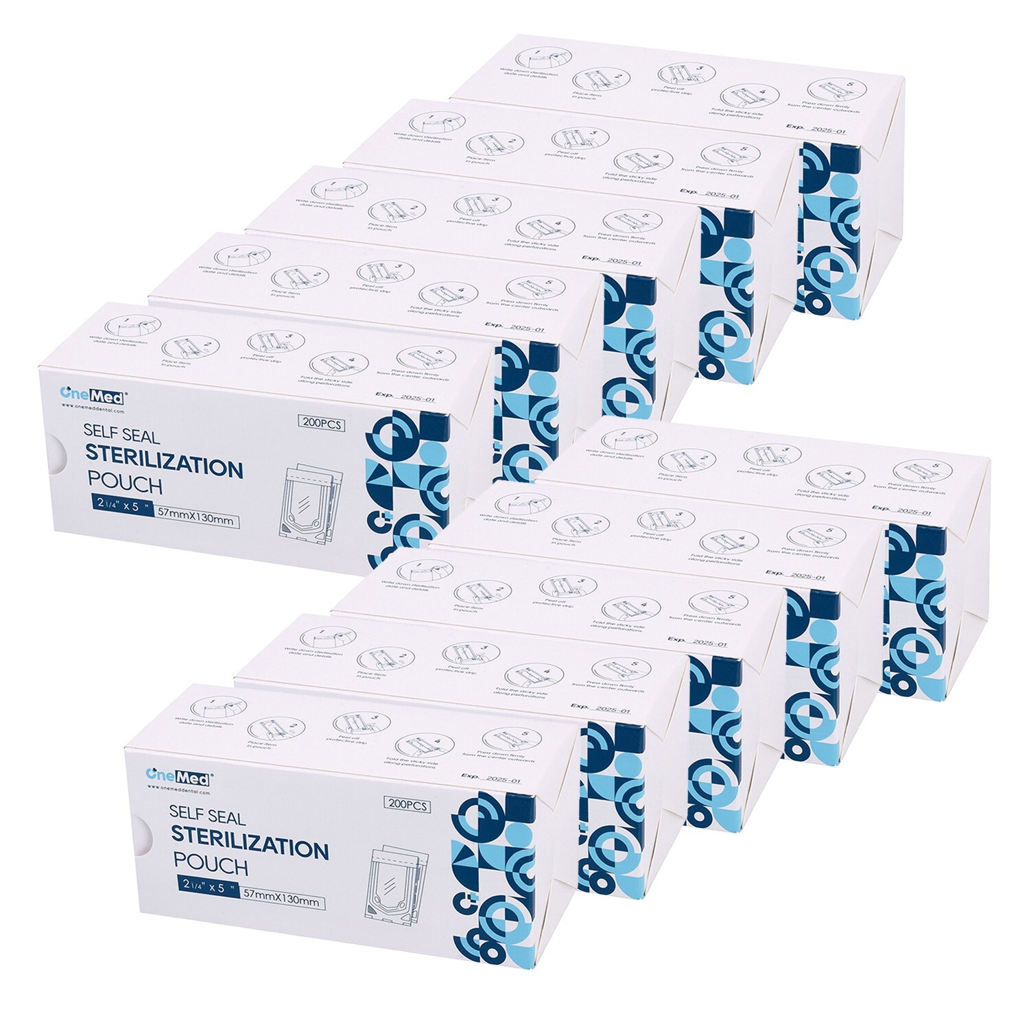2000(10 Boxes)2.25″x4″ Self Seal Sterilization Pouches Sterilizer Autoclave Bags