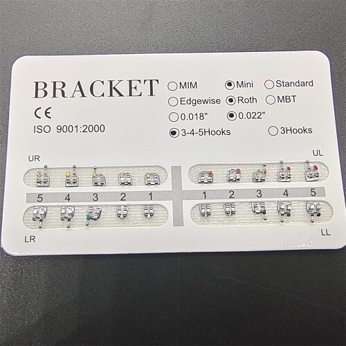 50 Packs Dental Orthodontic Brackets Braces Metal Mini Roth.022 Hooks 345