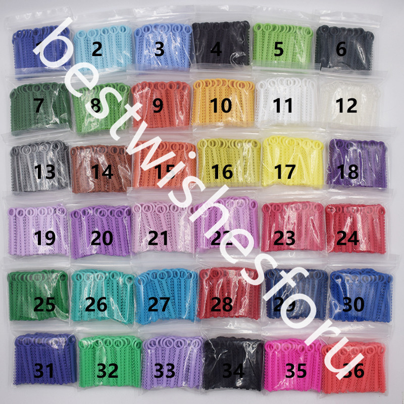 1 Pack 1040 Ring Dental Orthodontics Elastic Ligature Ties Bands Brace 37 Color