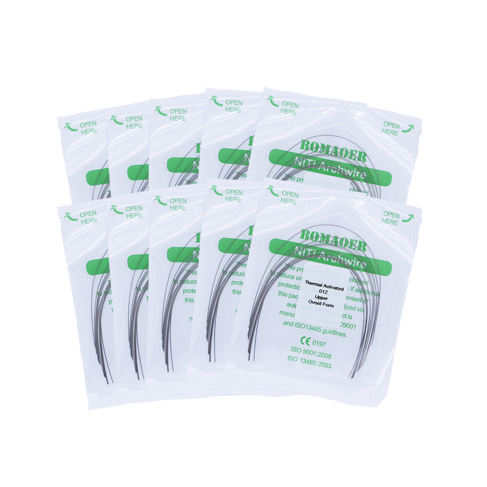 5-200×Dental Thermal Activated Niti Round Ortho Arch Wires Ovoid Form 012 Upper