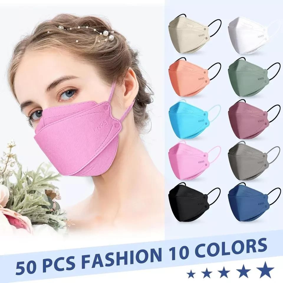 50 Pack Kn95 Face Masks 5 Layer Disposable Adults Dust Smoke Hospital, Free Ship