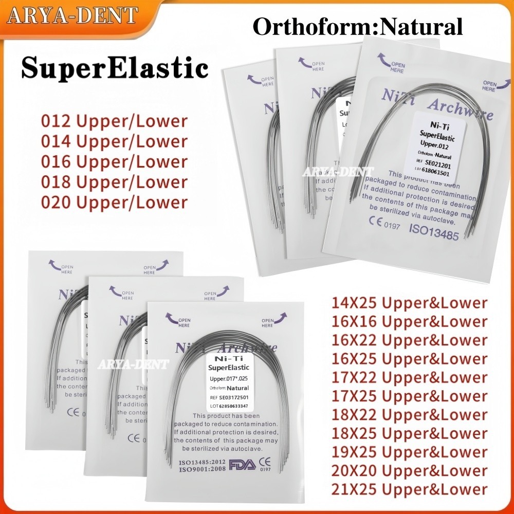 Dental Orthodontic Arch Wire Super Elastic NITI Round Rectangular Natural Form