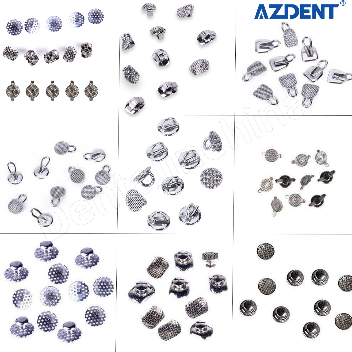 AZDENT Dental Orthodontic Lingual Buttons Bondable Round / Rectangular monoblock