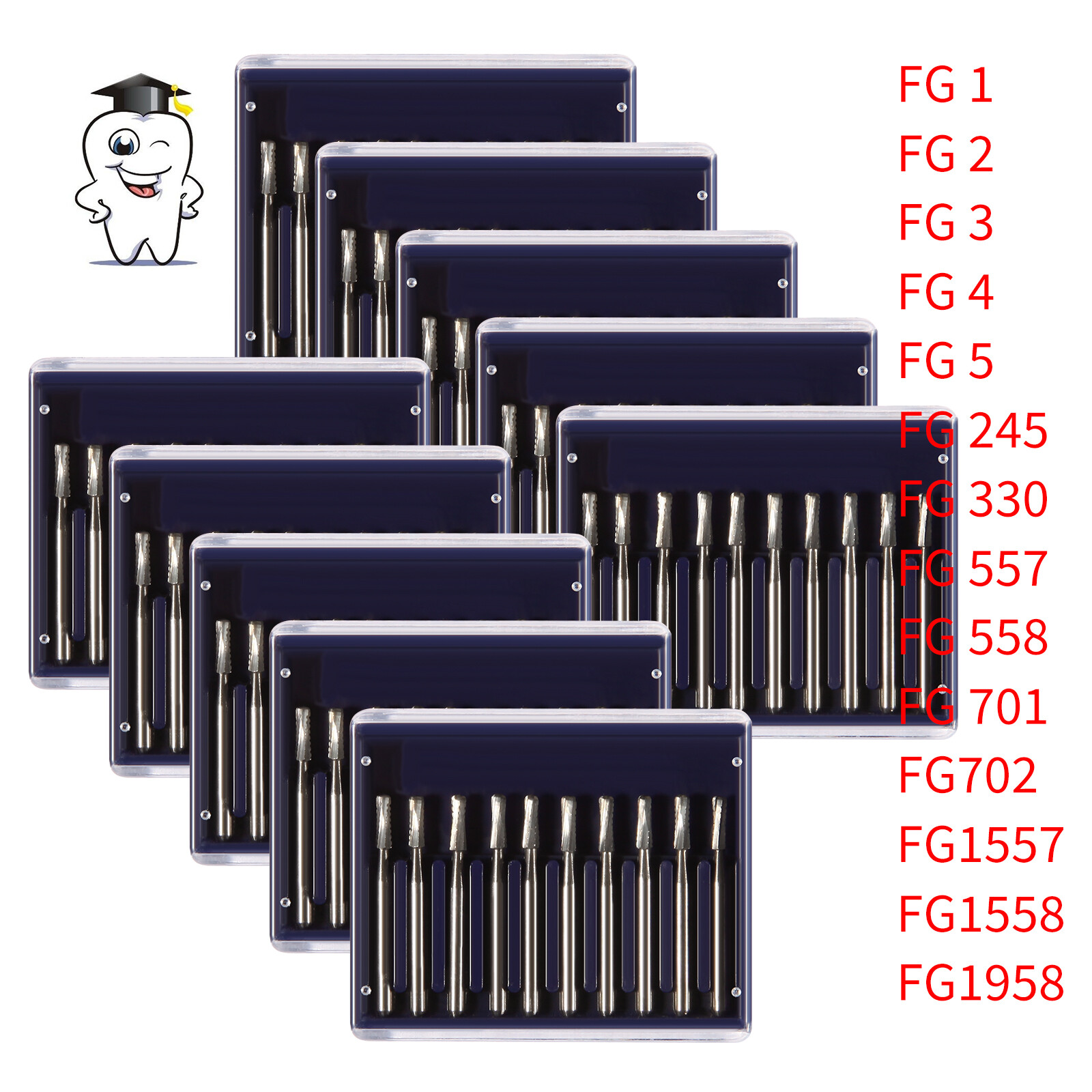 Dental Carbide Tungsten Steel Burs Crown Metal Cutting Drill Break Drills Bur