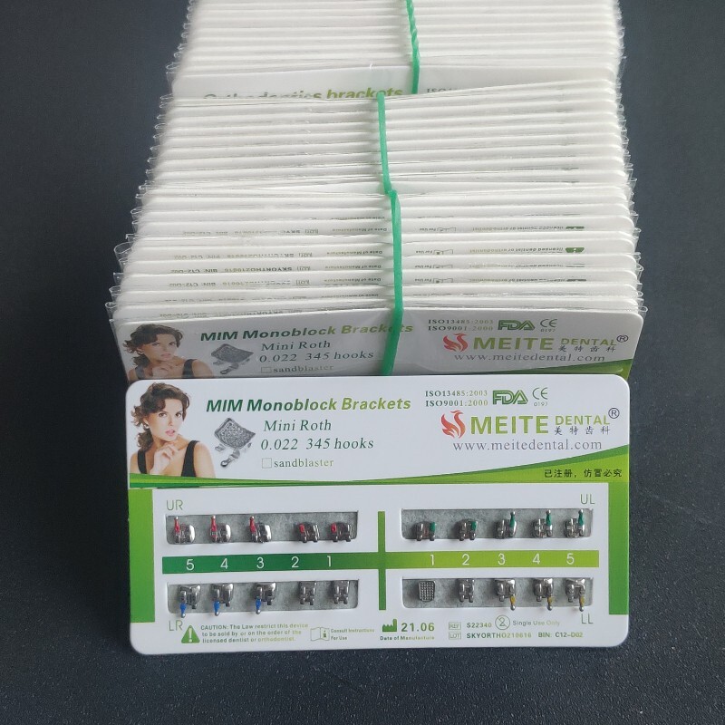 100 Sets Dental Orthodontic Metal MIM Brackets Braces Mini Roth.022 Hooks 345 CE