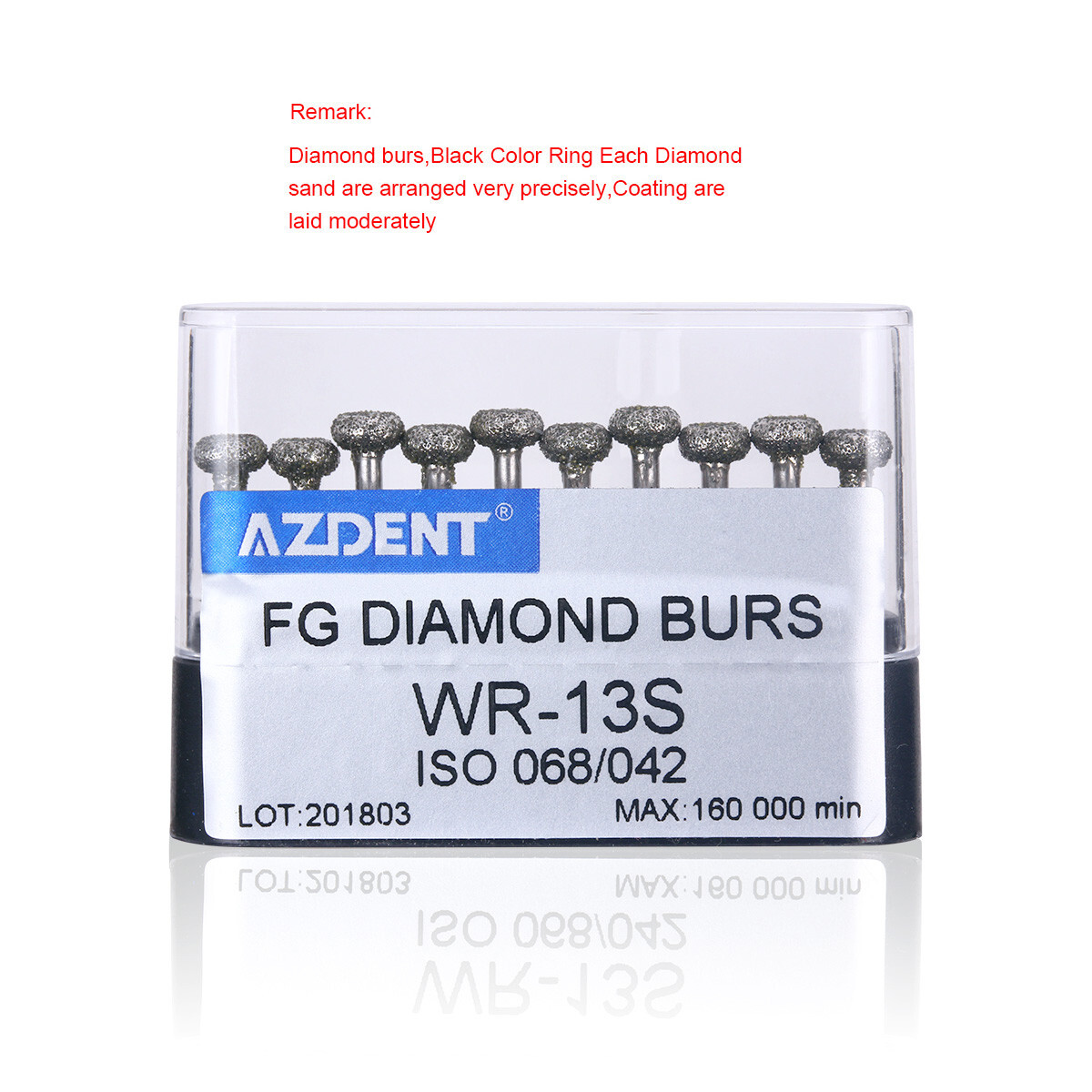 10pcs/box AZDENT Dental Diamond Burs Drills FG Burs for High Speed Handpiece