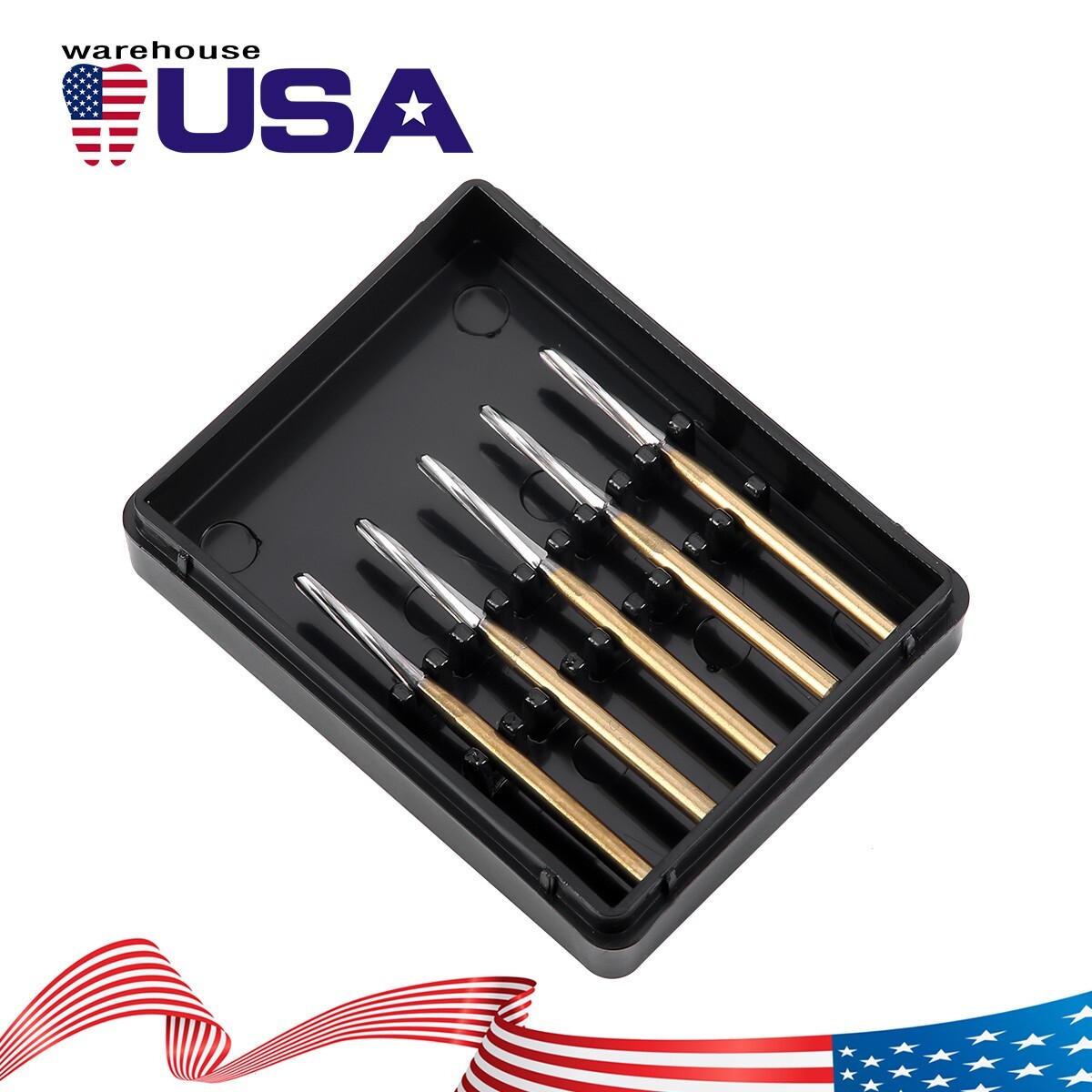 5PCS Dental Endodontic ENDO-Z Tungsten Carbide Burs FG Round Bur High Speed 21mm