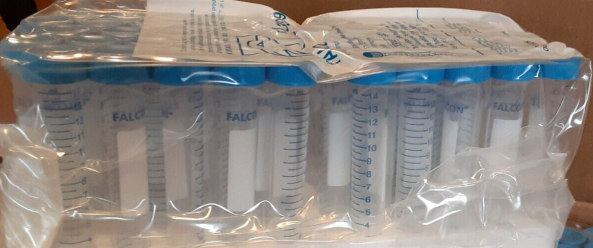Falcon 15 mL / 17x120mm Conical Centrifuge Tubes (50sealed rack )352097 (EXP 26)