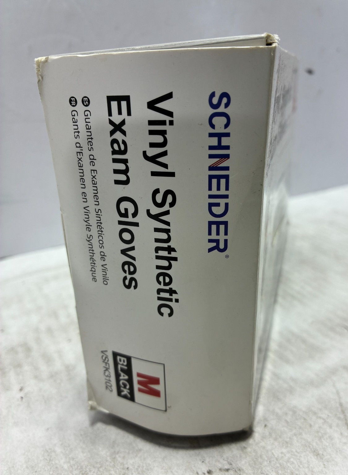 Schneider Vinyl Synthetic Exam Gloves 100 Gloves Medium Black VSFK3102