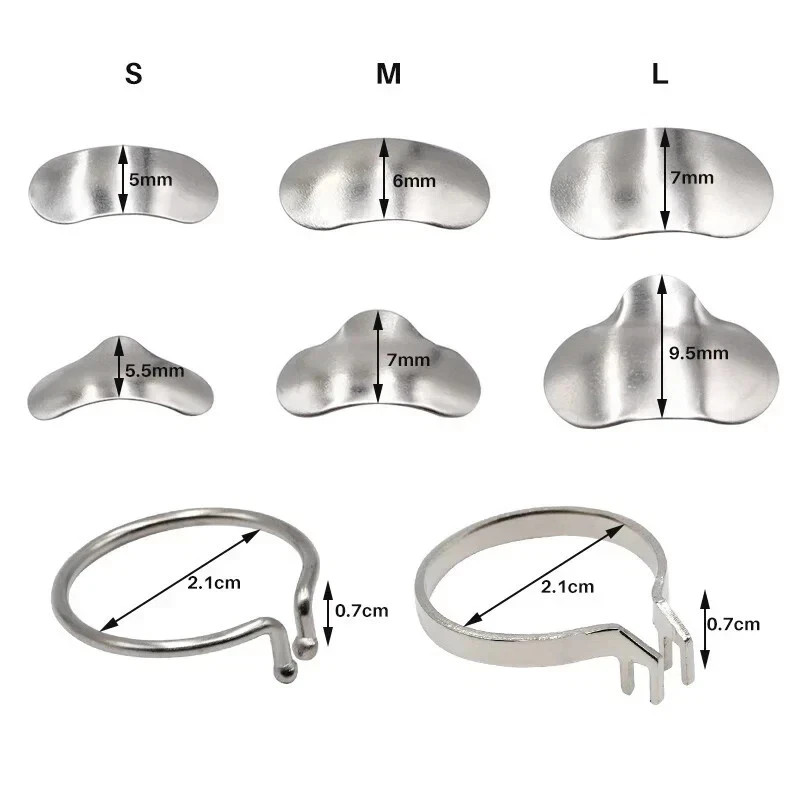 100pcs/Box Dentales Matrices Bandas de matriz de metal contorneadas se Dentista