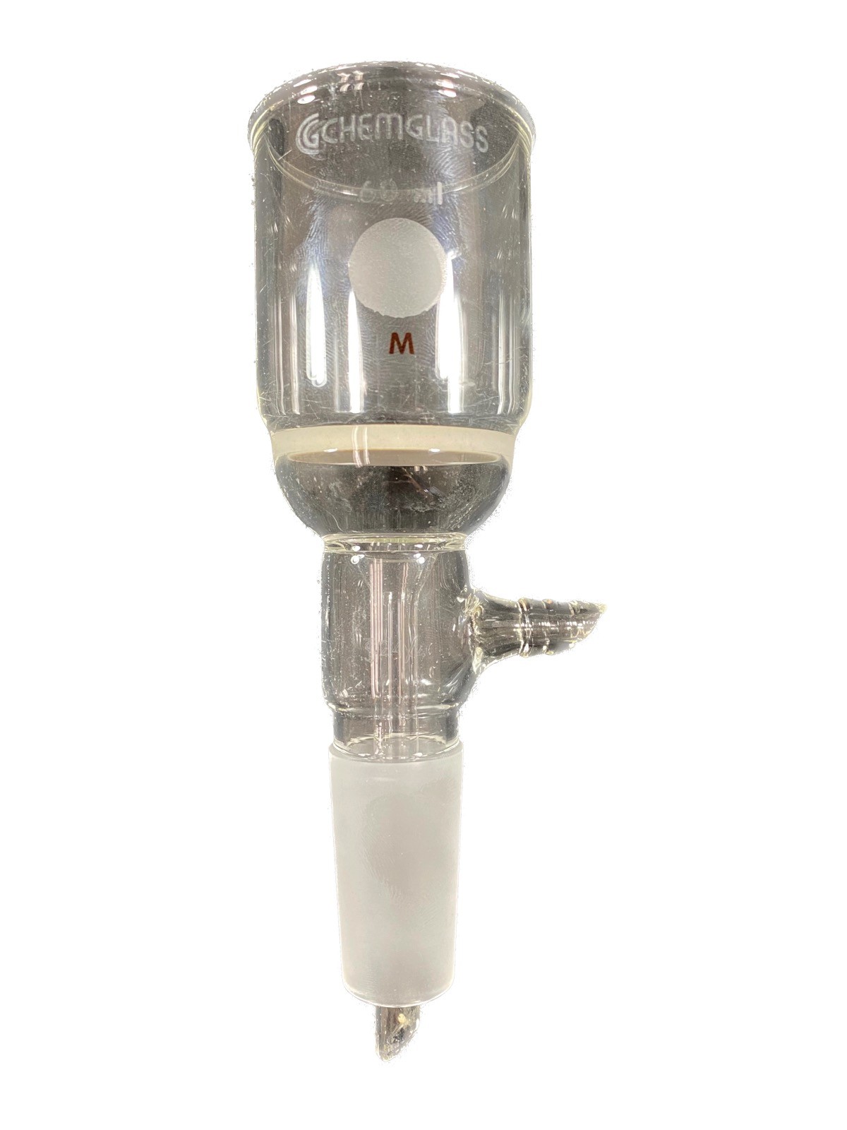 CHEMGLASS Glass 60mL M Frit 24/40 Vacuum Buchner Filter Funnel CG-1406-08 (B)
