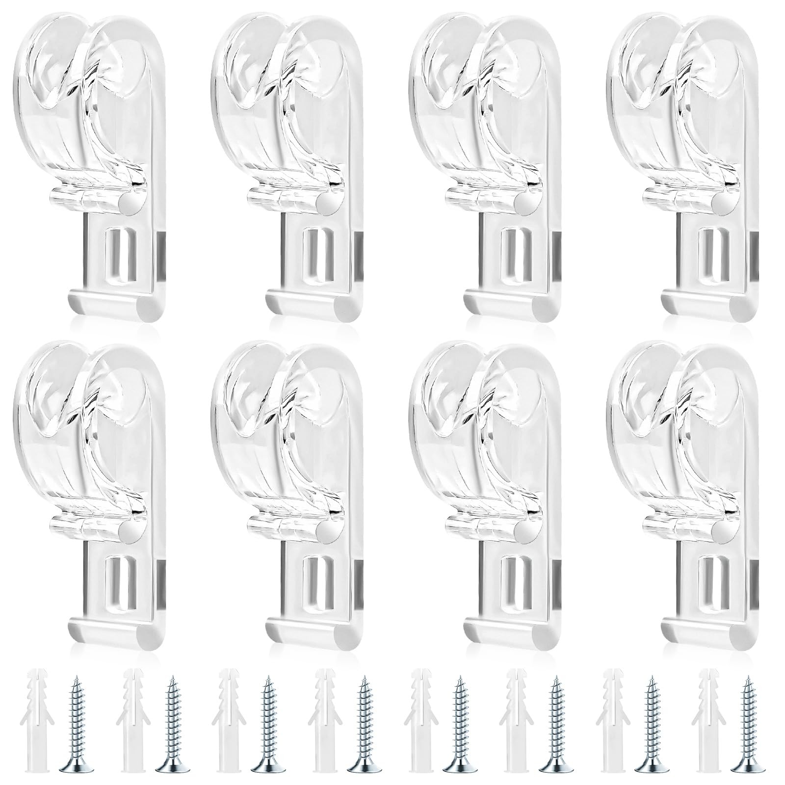 8 Pcs Roller Shade Clear Saftey Chain Retainer and Cord Guide Curtain P Clip Bli