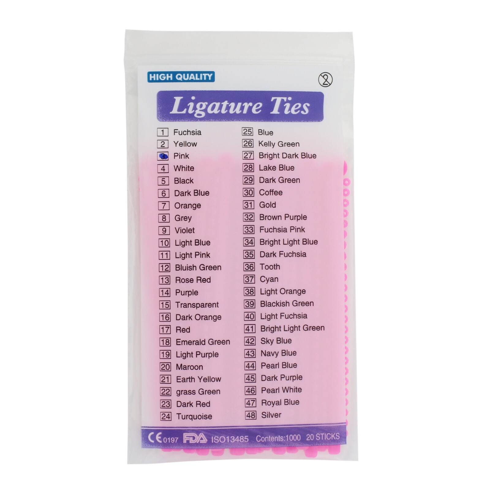 1000 Orthodontic Ligature Ties Elastic Rubber Band Ligadura Ortodoncia Bracket