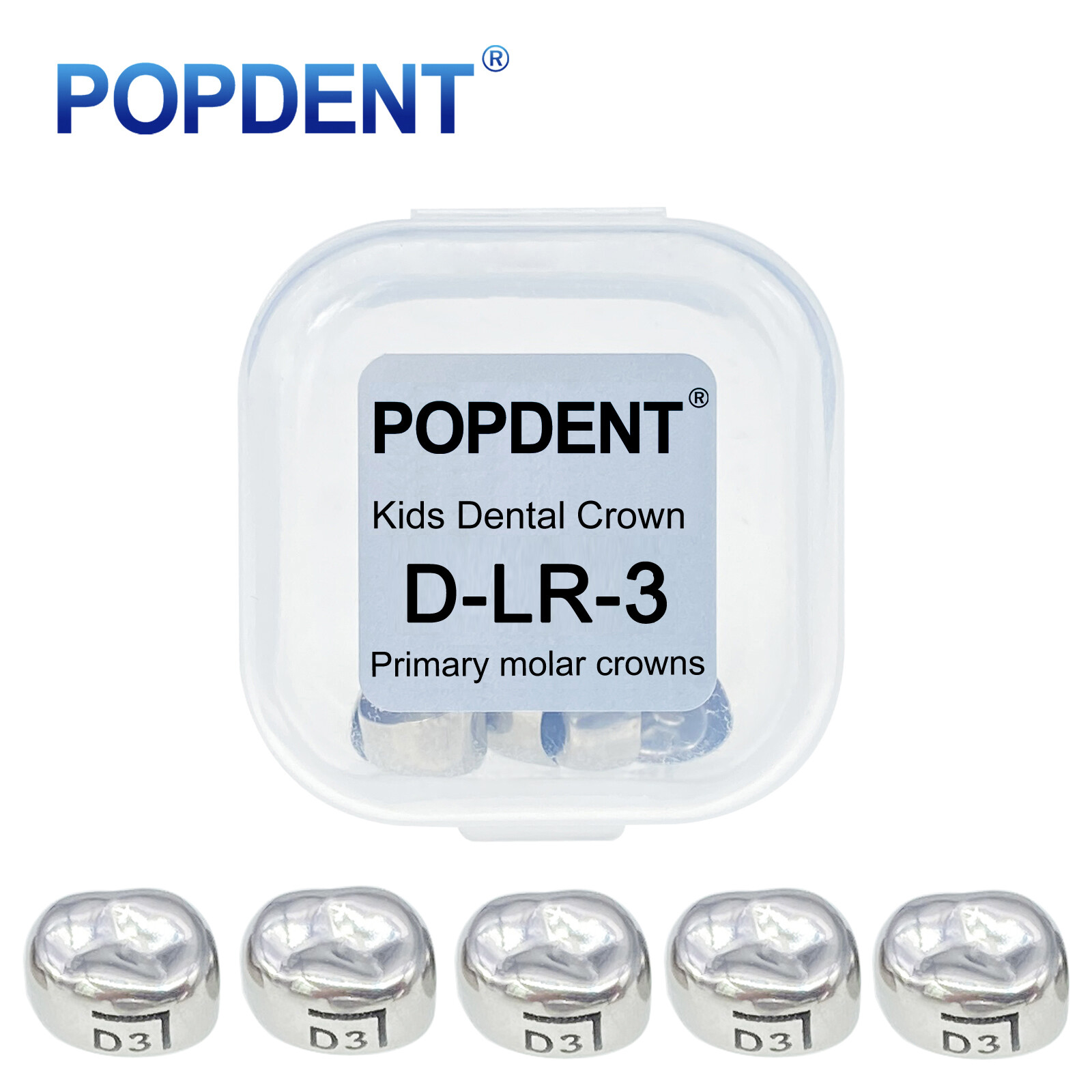 5Pcs Dental Kids Crown Primary Molar Pediatric Crowns stainless steel 48 Sizes