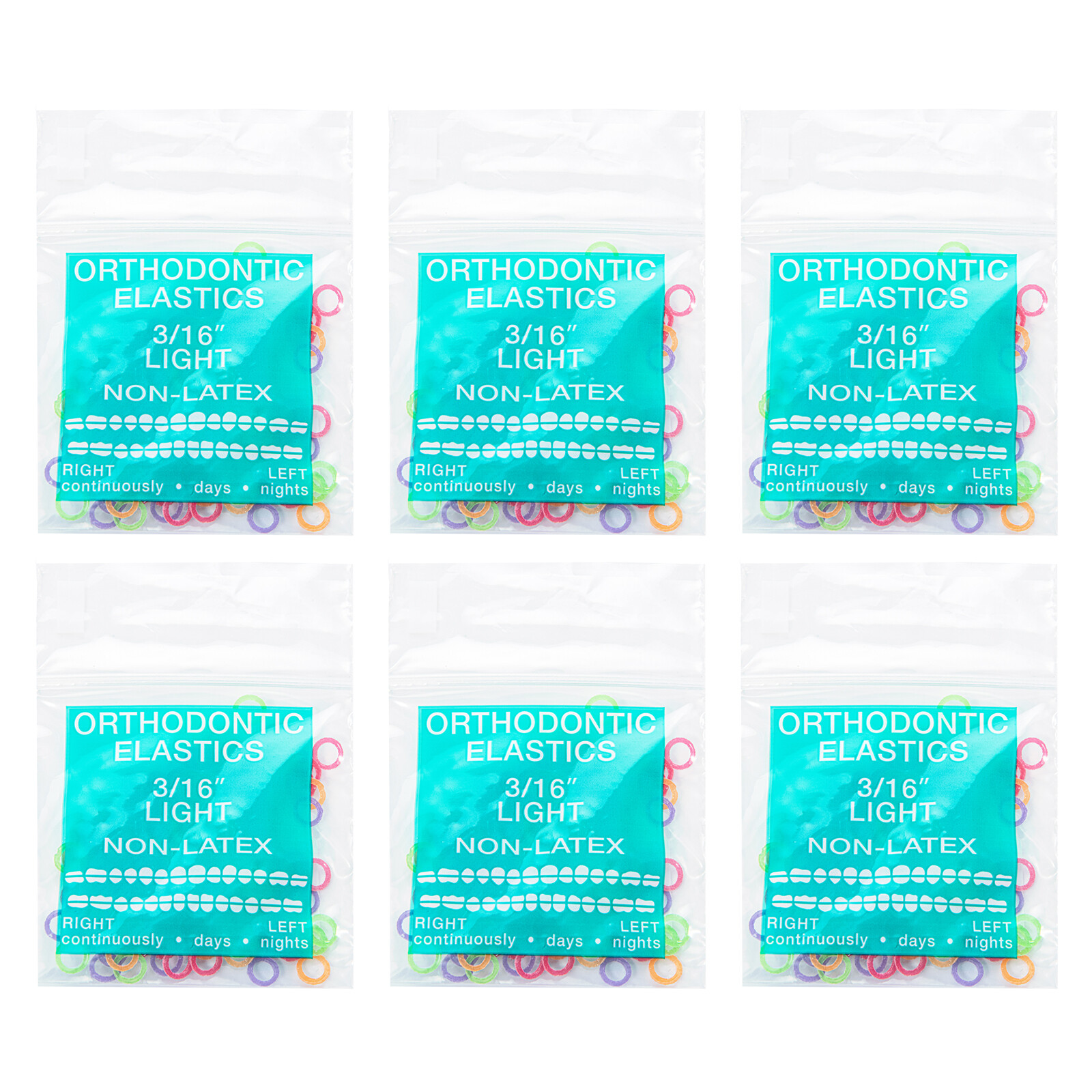 Dental Orthodontic Intra oral Elastic Neon Rubber Bands Elastics Brace Non-latex