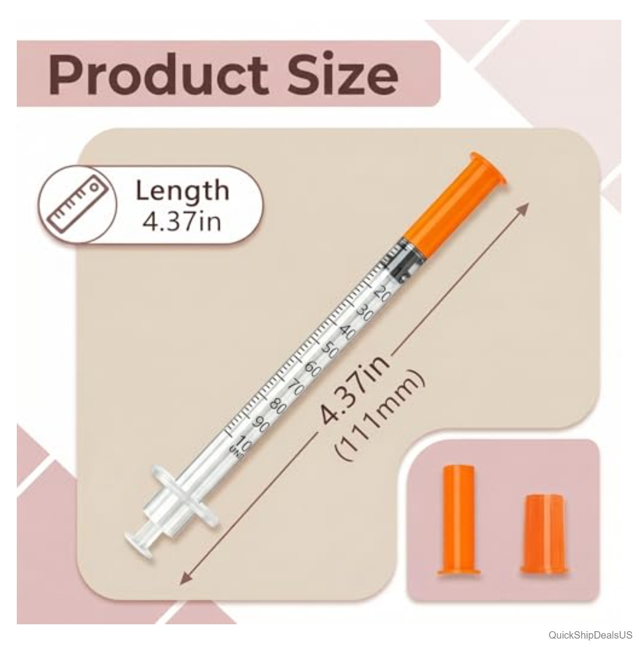 1ml 31G 5/16 Inch Syringes Individually Wrapped Lab Liquid Measurement 100 Pack
