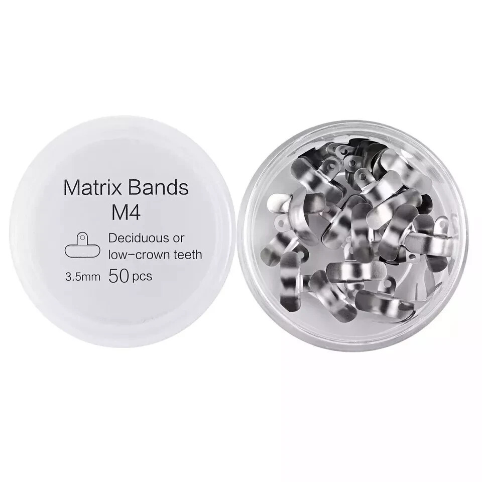 50Pcs/box Dental Sectional Matrix Bands M4 Metal Sectional Contoured Matrice