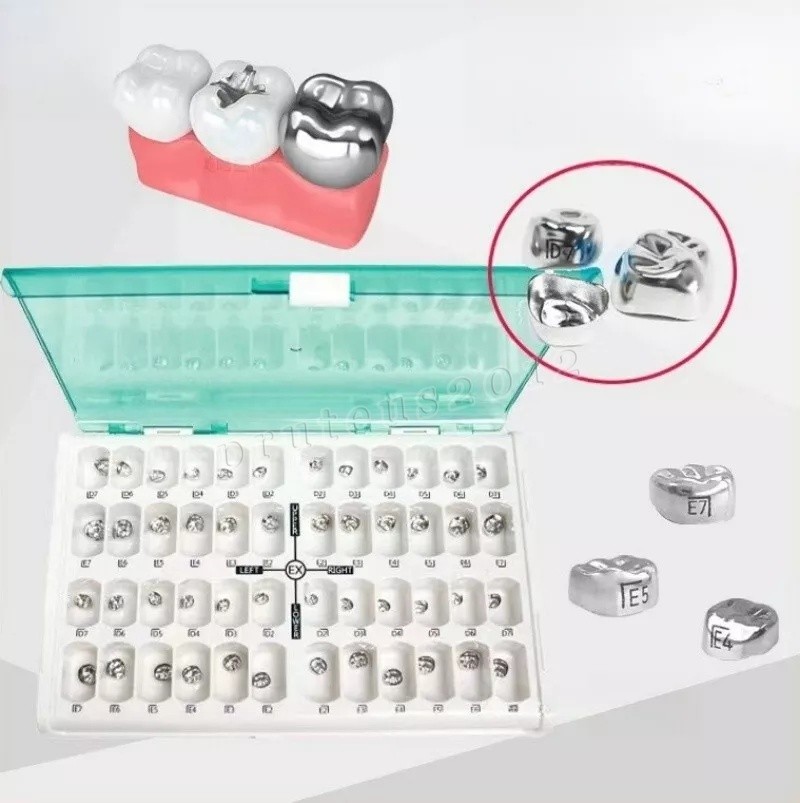 Dental Material Children’s Stainless Steel Baby Teeth Prefabricated Crown 48/Box