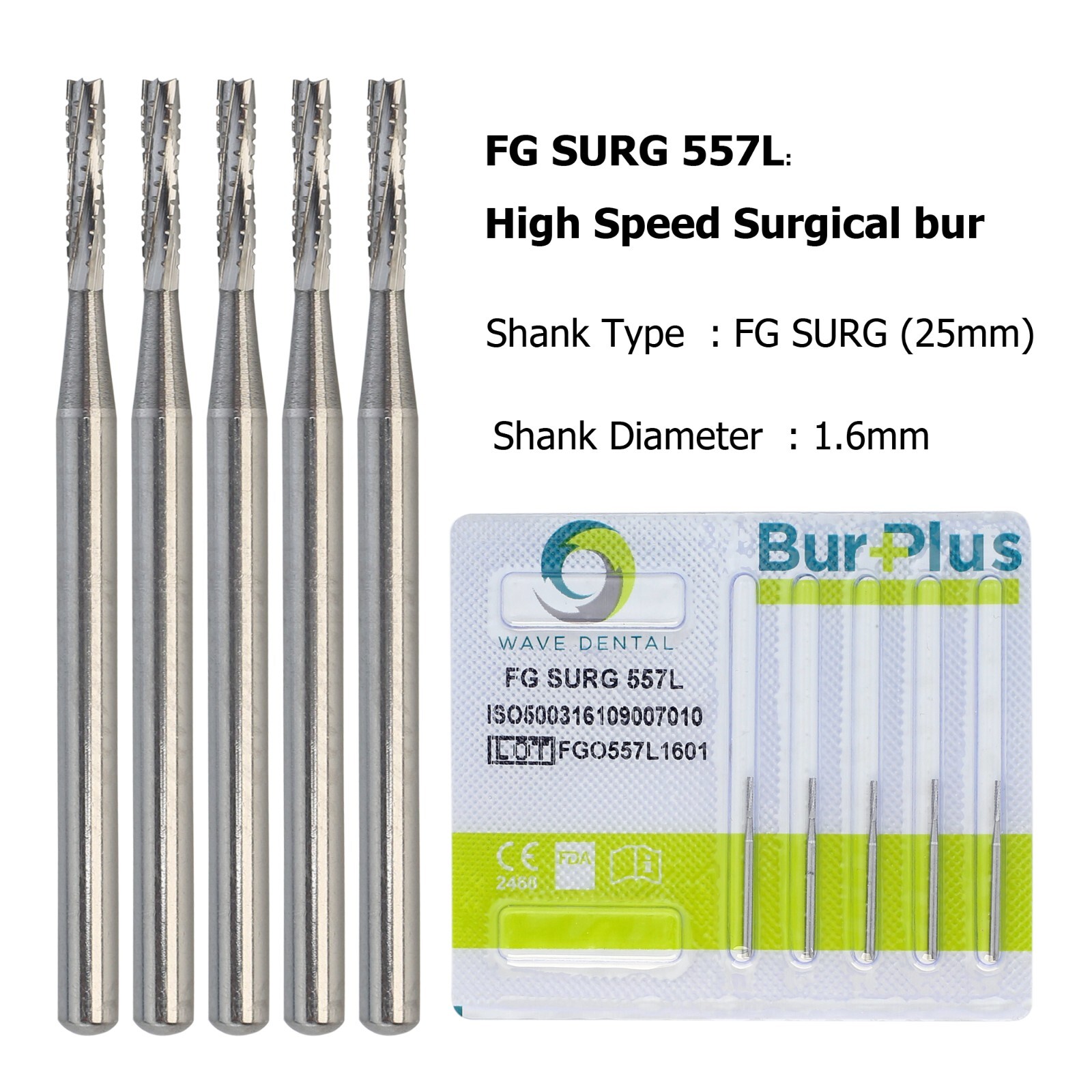 Wave Dental Carbide Surgical Length Long Bur 557 702 701 703 25mm For High Speed
