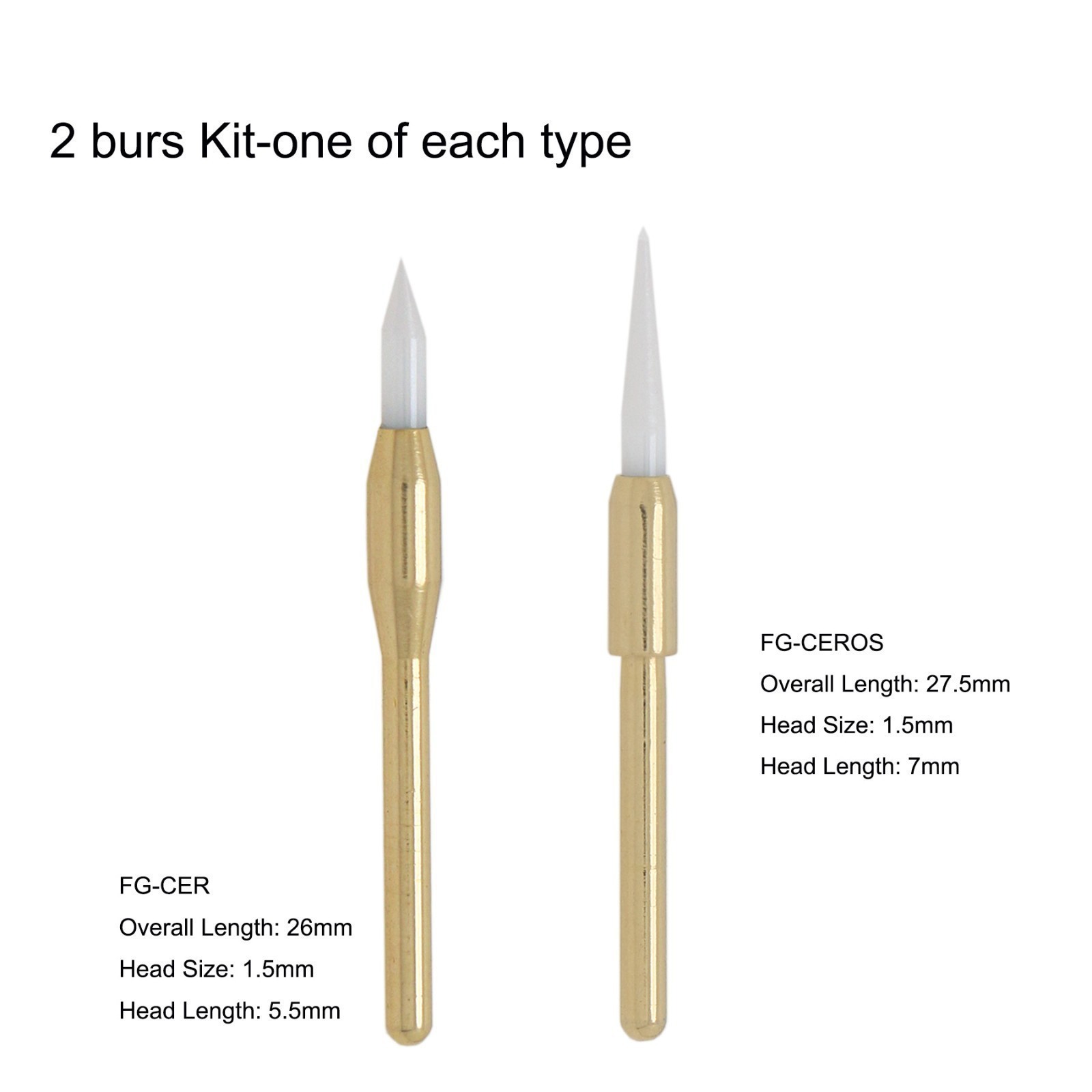 Dental Surgical Soft Tissue Trimmer Ceramic Burs Gingival Precise Cut Burs 4pcs