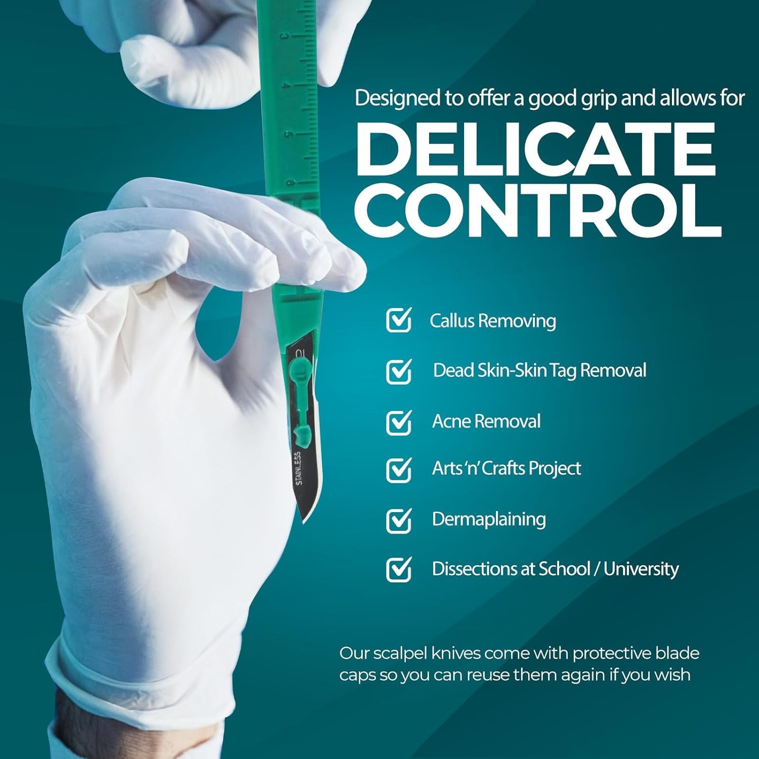 Disposable Scalpel Blades, Sharp, Tempered Stainless-Steel Blades, All Sizes, US