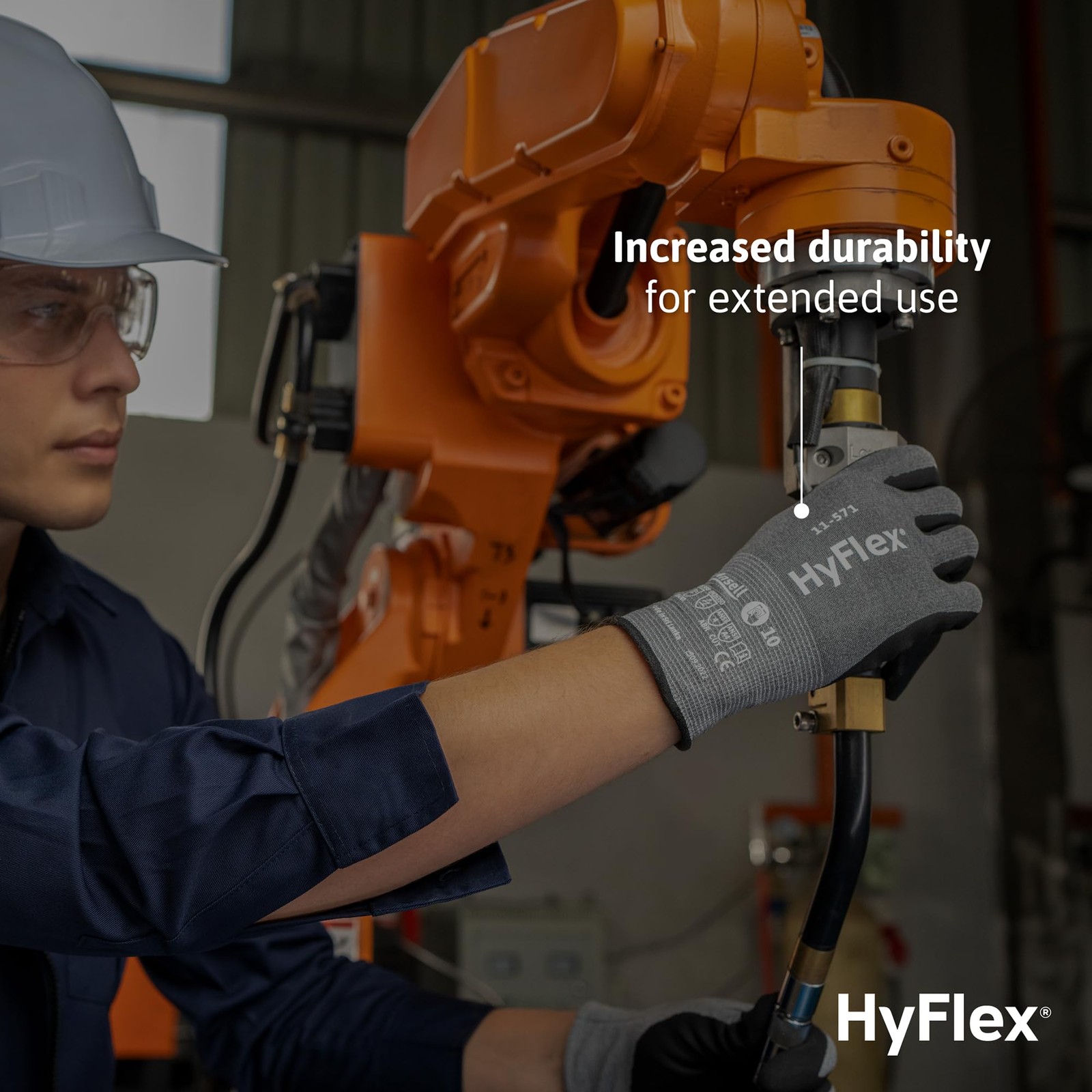 Ansell Hyflex 11-571 Ultra-Light Industrial Safety Gloves For Automotive