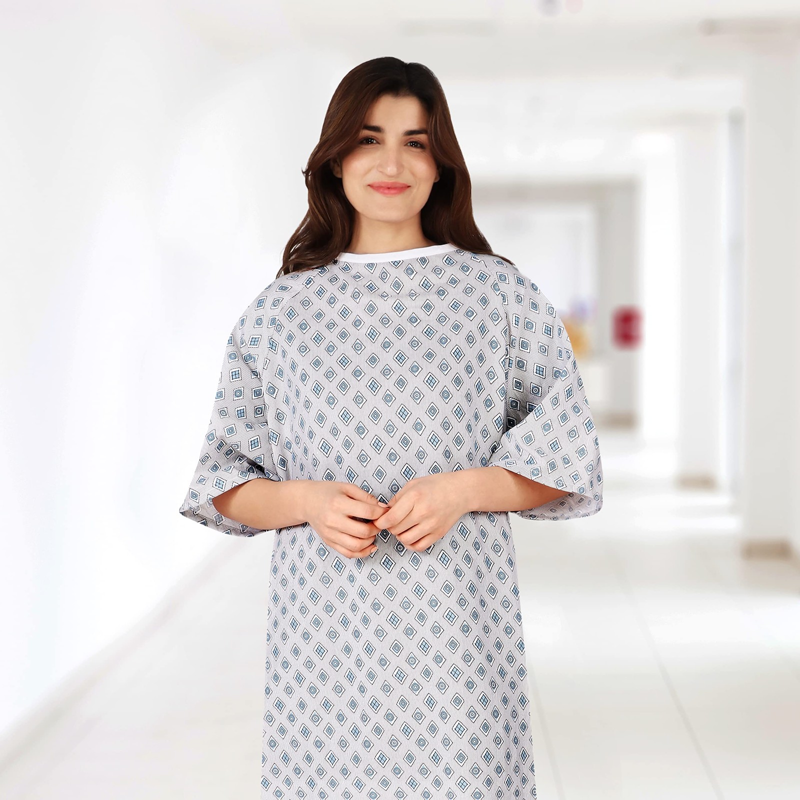 Unisex Hospital Gowns 6 Pack with Back Tie Fits Men Women Size up to 2XL