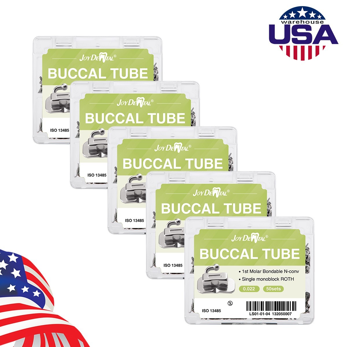 50Bags Dental Ortho Buccal Tubes Roth 0.022 Non-Conv MIM Bondable Monoblock