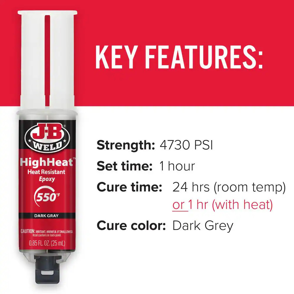 Highheat 25 Ml (0.85 Fl. Oz.) Temperature Resistant Epoxy Syringe