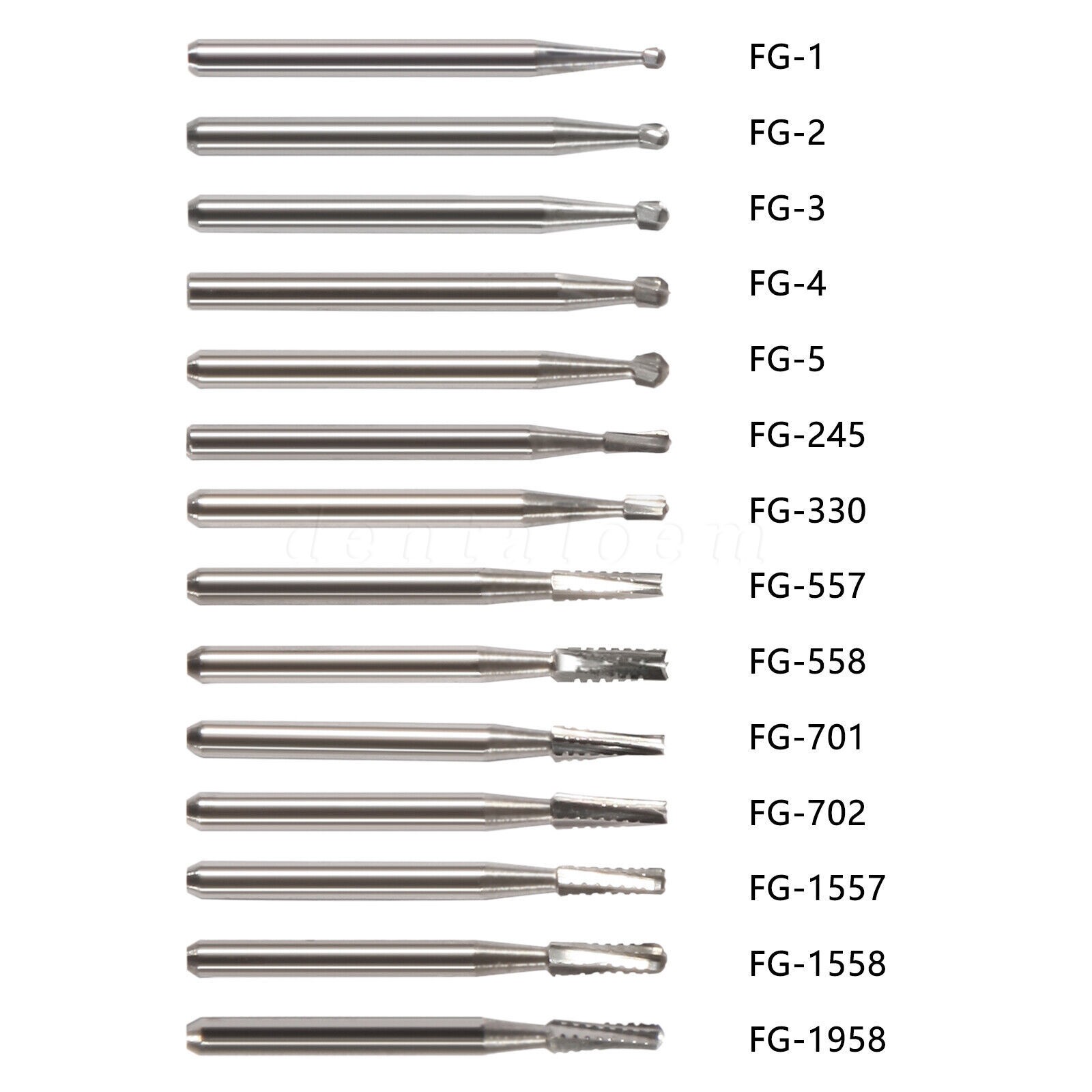 10pc/1pack Fresas de acero de carburo tungsteno FG redondas Drill Alta velocidad