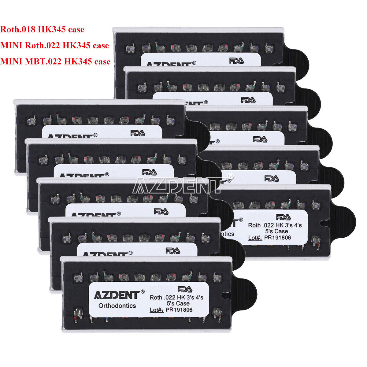 Dental Orthodontic Monoblock MIM Brackets Braces Mini Roth/ MBT 018/ 022 Hook345