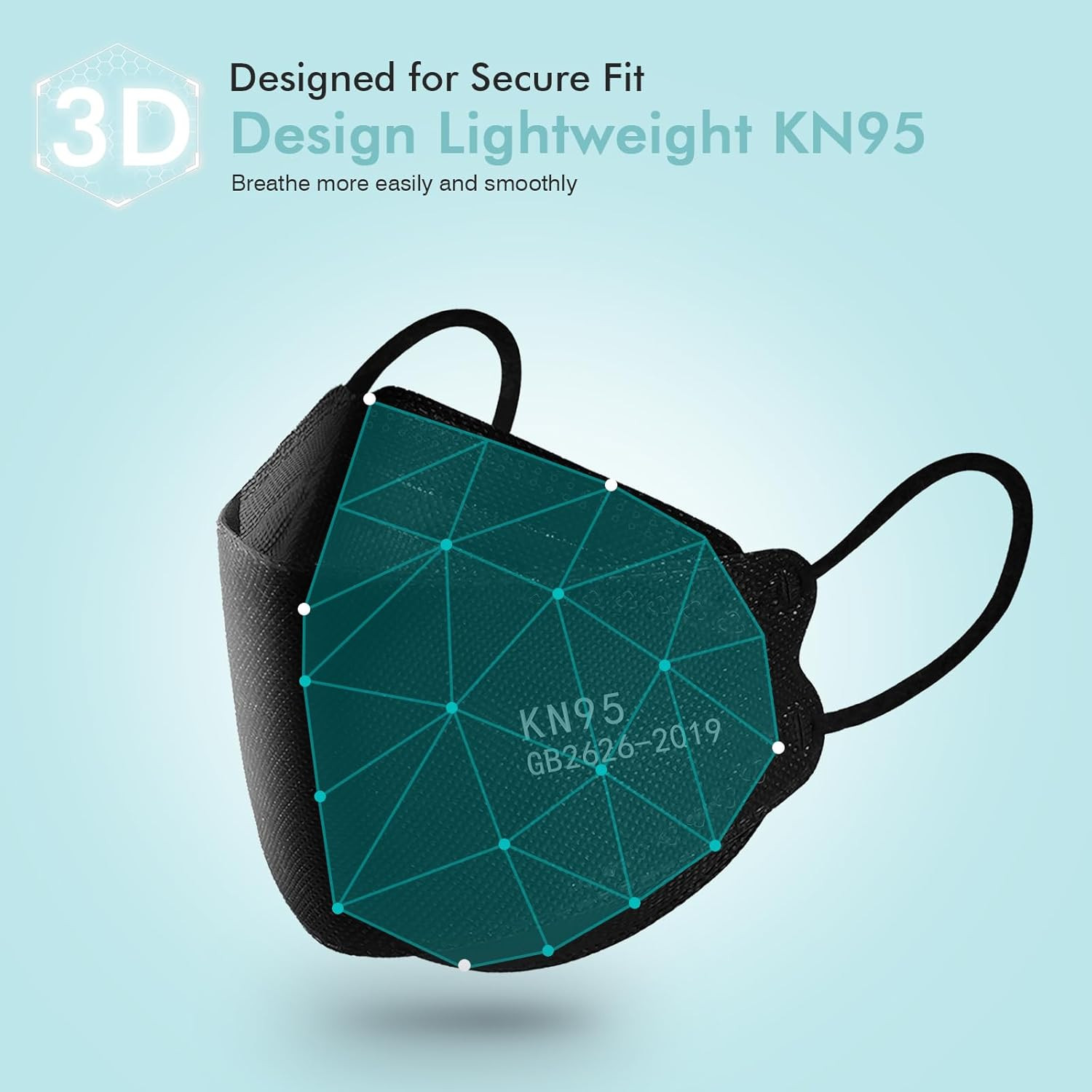 KN95 Face Masks,50 Pack Breathable Cup Dust Disposable Masks For Adult,Teenager