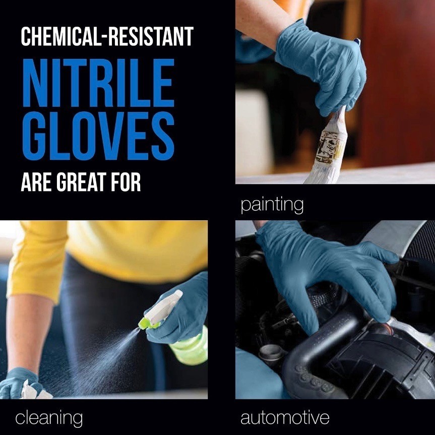 EQPT Nitrile Gloves Blue Powder-Free 150ct 2 Pack Industrial Disposable