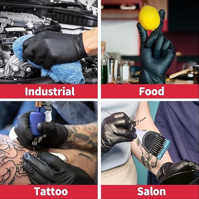 Black Ambidextrous Nitrile 5 Mil Gloves (Case Of 1000 Gloves)