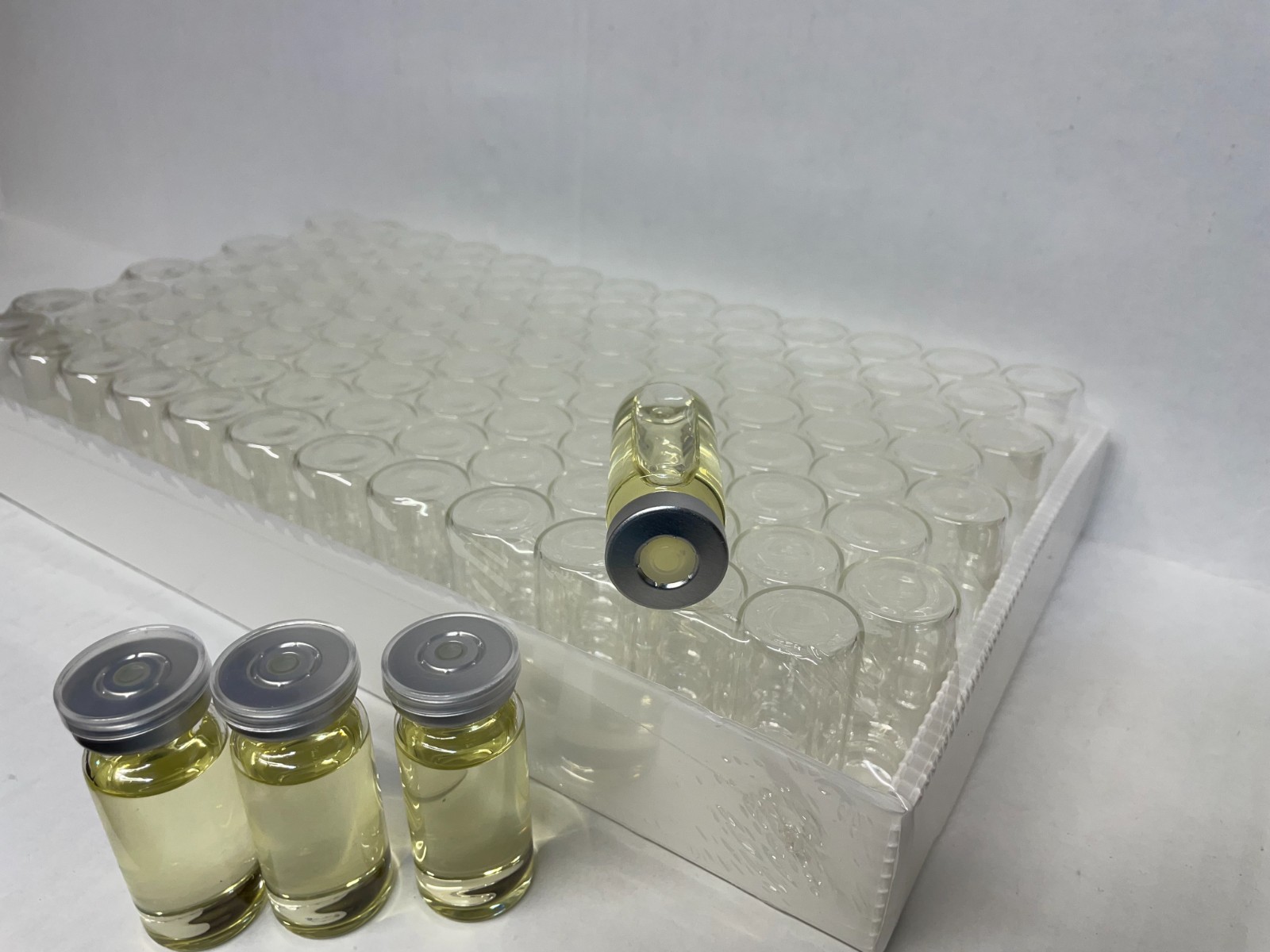 4000ps 10ml Clear Glass Headspace Vials Aluminum Crimp Caps 20mm Beveled Edge GS