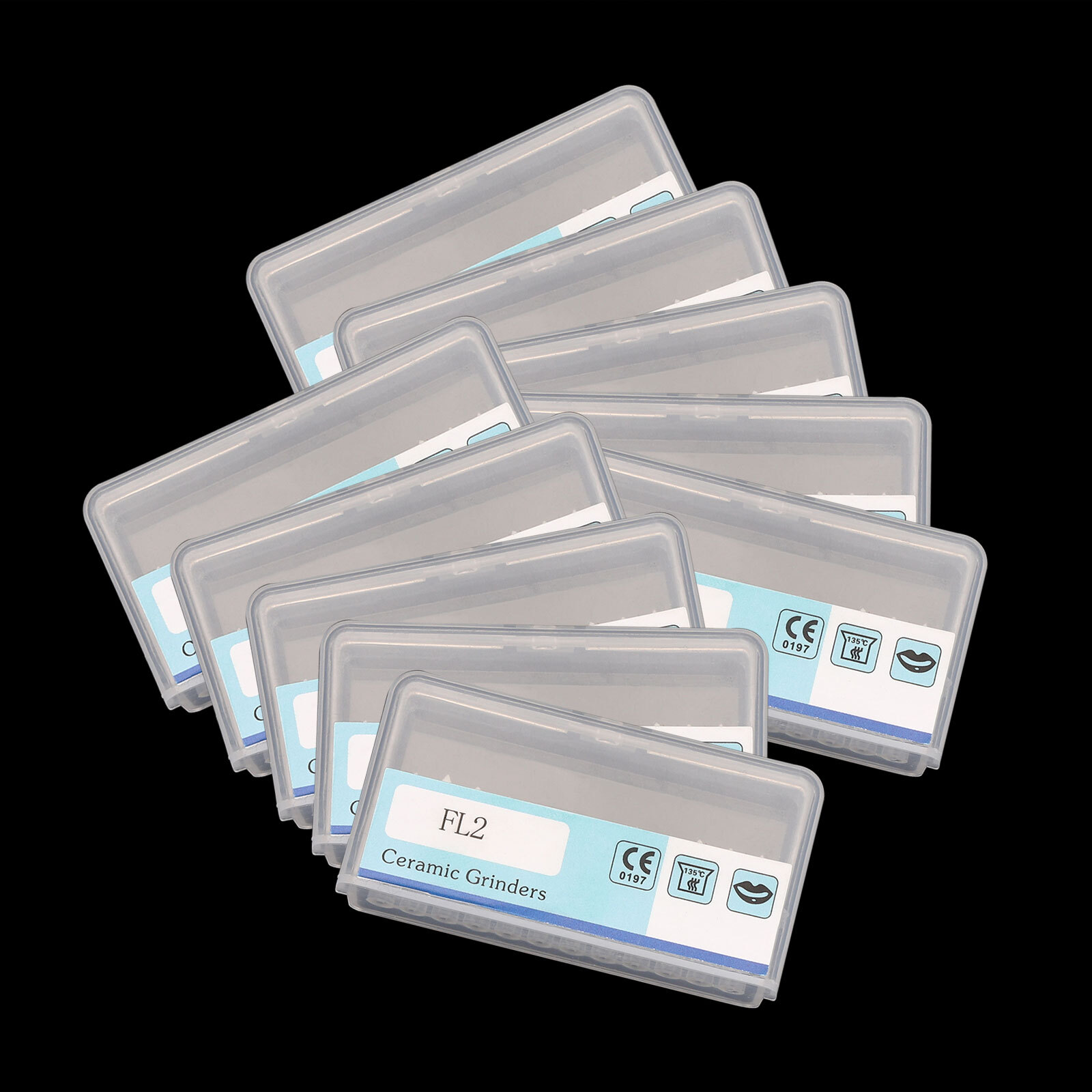 Dental Flame Mounted White Stone Polishing Burs FG Abrasion Point Burs 12pc/Pack