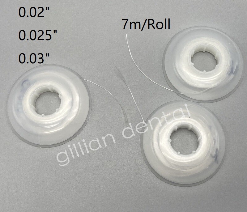 Dental Orthodontic Clear Powerful Solid Elastic Thread 7m/Roll 0.02 0.025 0.03″
