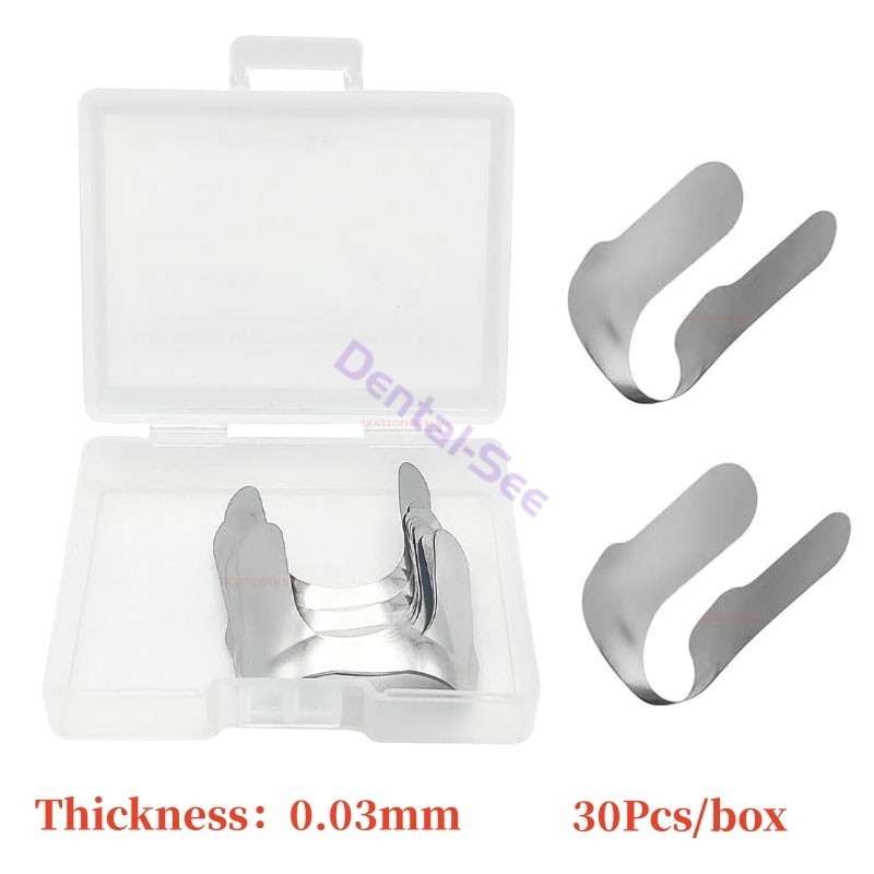 Dental Contoured Anterior Matrix Bands Teeth Restoration Strip Twin Matrices