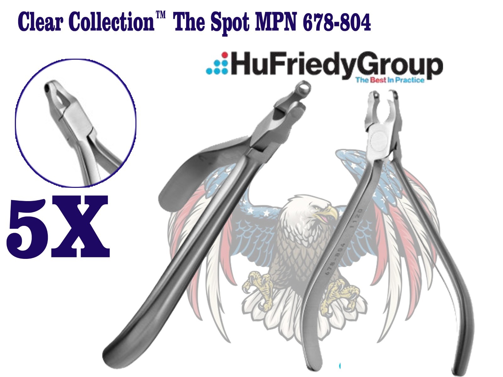 Lot of 5 Pcs Hu Friedy Clear Collection™ The Spot MPN 678-804