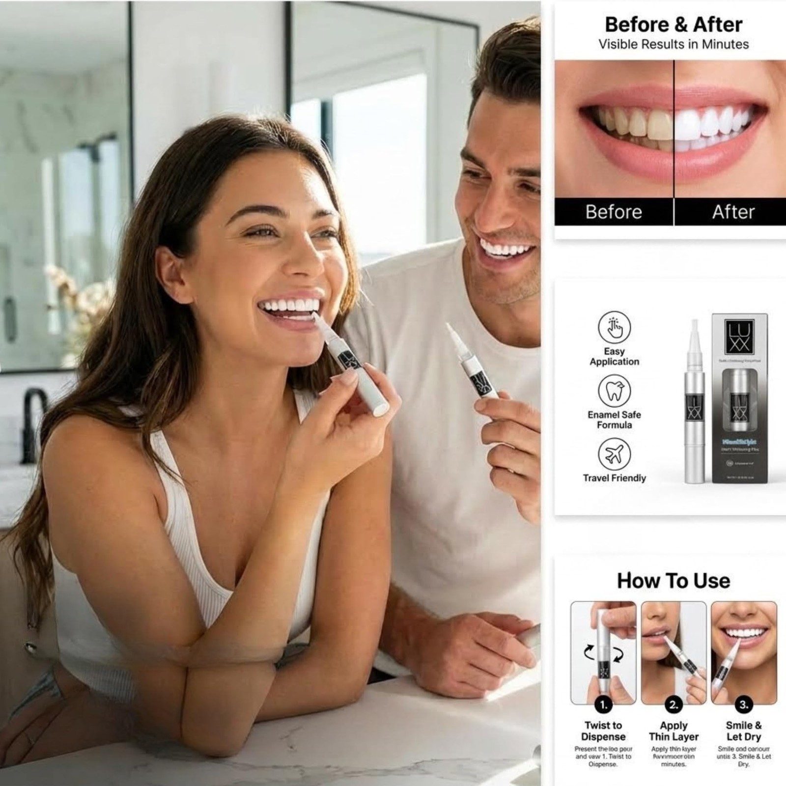 Teeth Whitening Pen Gel – 36% Carbamide Peroxide 1 Fl Oz (Pack of 1), Silver
